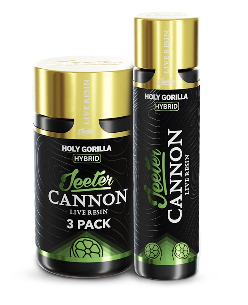 Jeeter Holy Gorilla · Live Resin Cannons · Infused Minis · 0.5g ea · 3pk, Infused Pre-Rolls