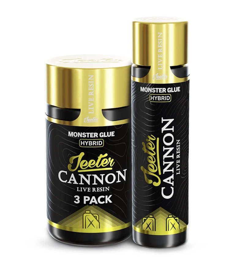 Jeeter Monster Glue · Live Resin Cannons · Infused Minis · 0.5g ea · 3pk, Infused Pre-Rolls