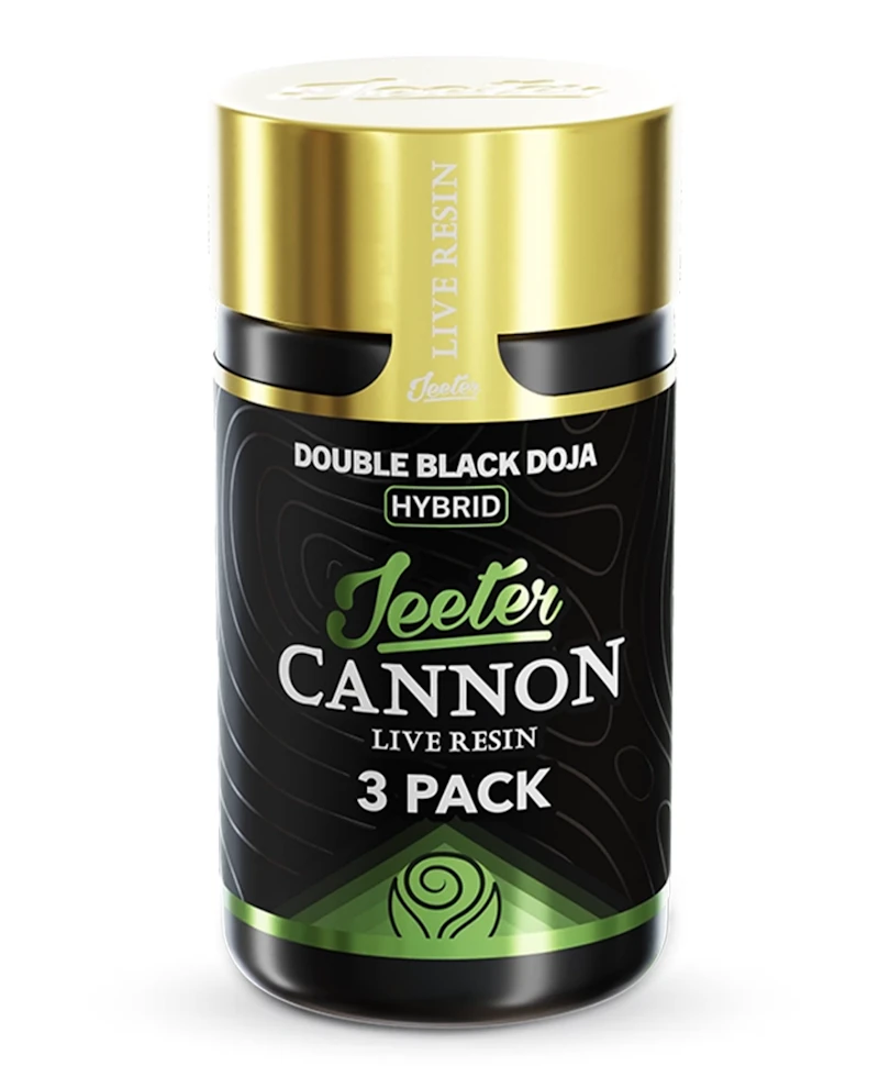 Jeeter Double Black Doja · Live Resin Cannons · Infused Minis · 0.5g ea · 3pk, Infused Pre-Rolls