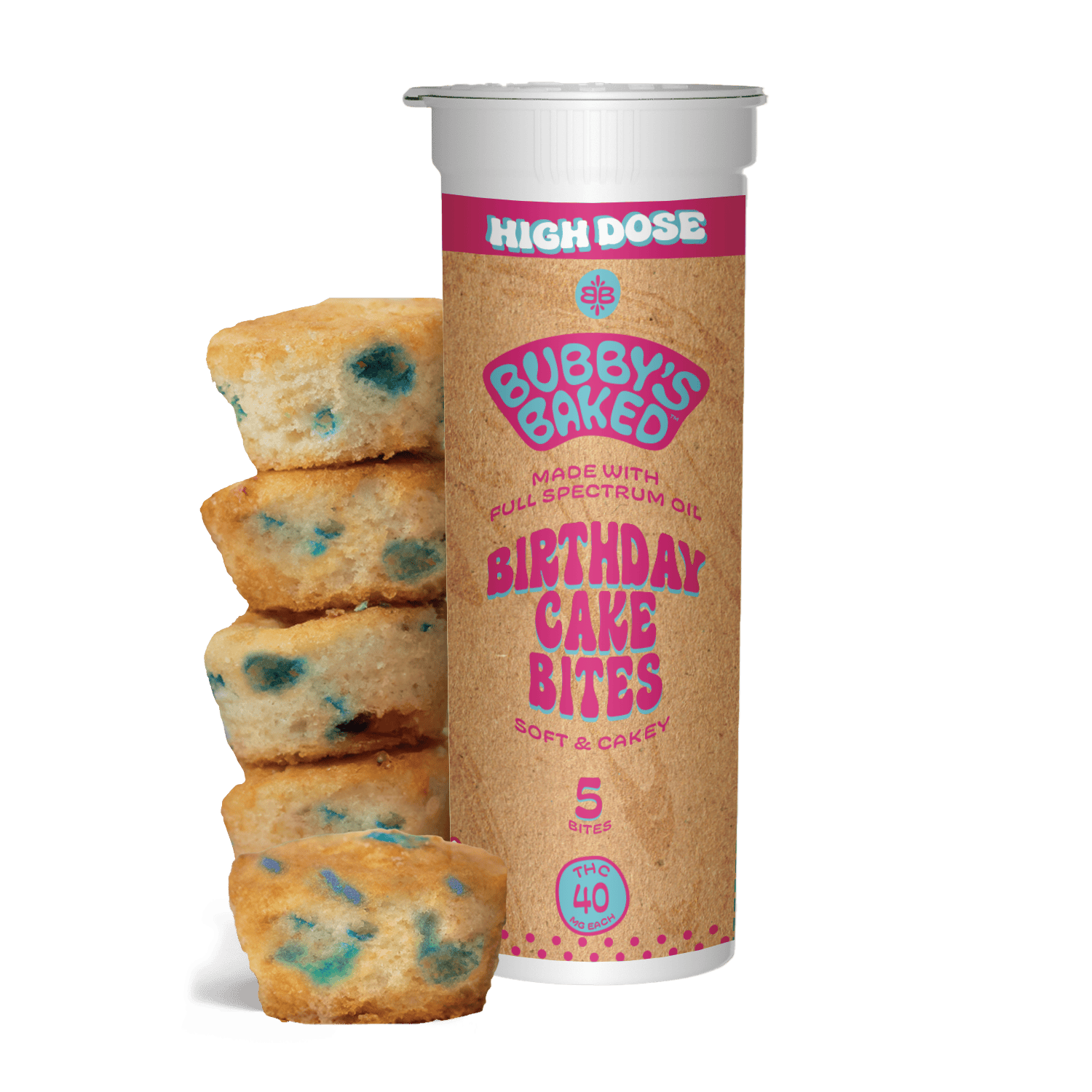 Bubby's Baked | Birthday Cake Bites | 200mg | 5ct | 40mg/ea by Bubby's Baked