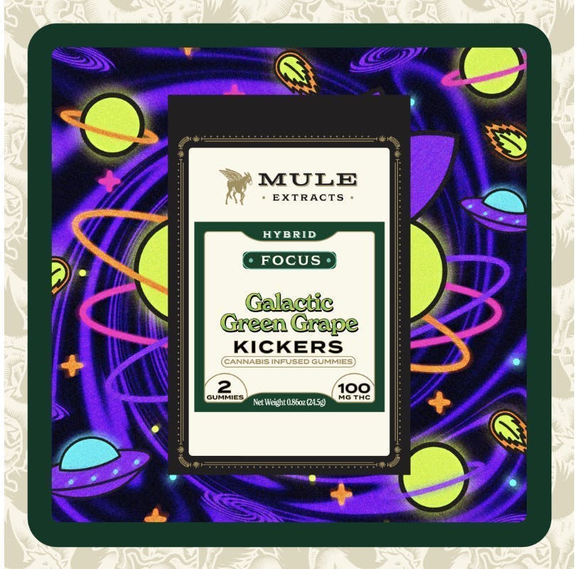 Galactic Green Grape LR Kicker Gummies | 100mg | 2ct | 50mg/ea at Somerset Green Dispensary