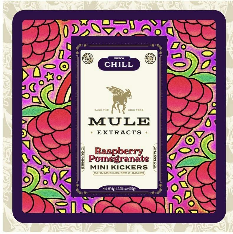 Raspberry Pomegranate LR Mini Kicker Gummies | 100mg | 10ct | 10mg/ea by Mule Extracts