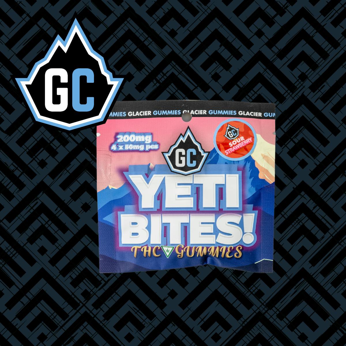 Yeti Bites | Sour Strawberry | 4x50mg by Glacier Cannabis