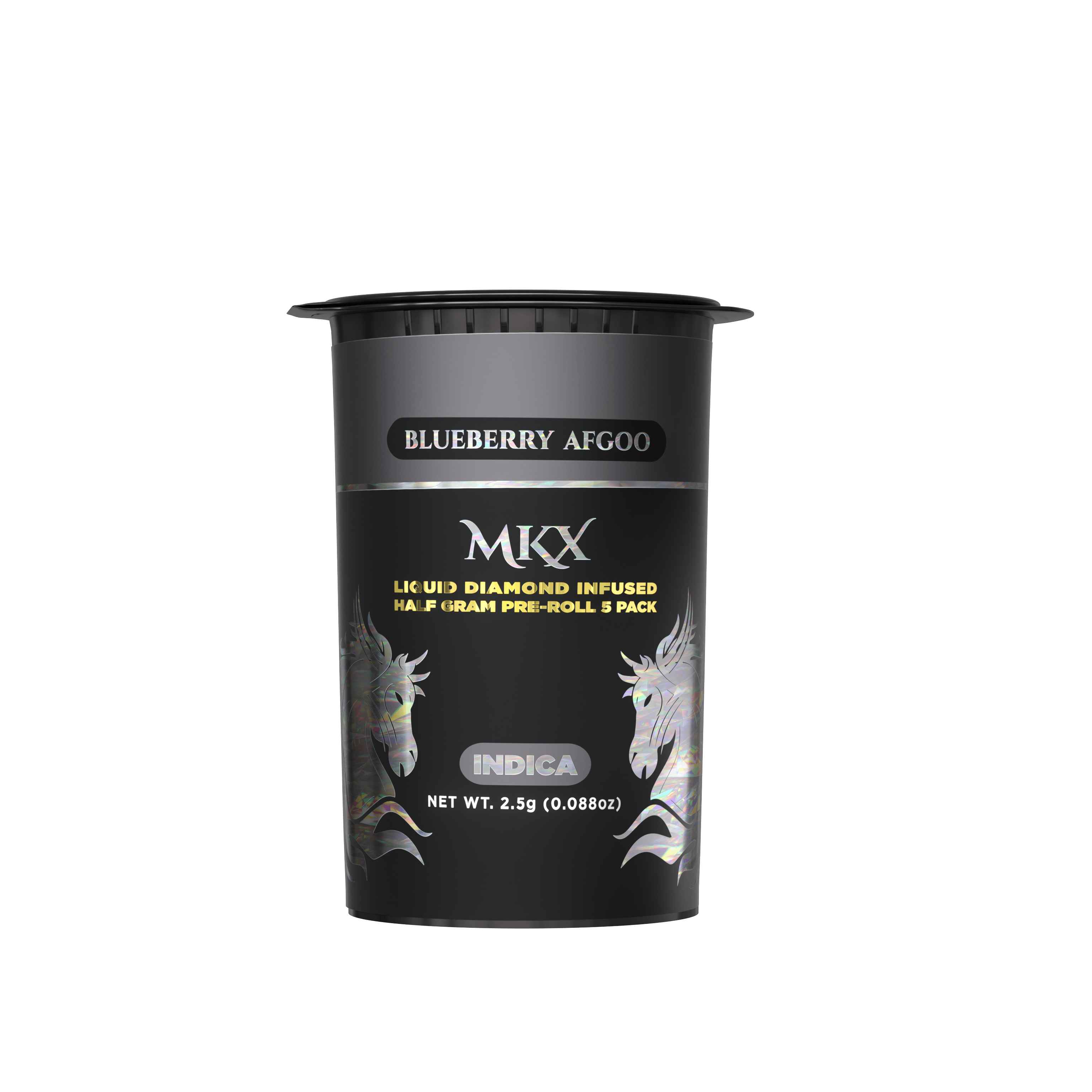MKX Blueberry Afgoo .5g Liquid Diamond Pre Roll 5 Pack by MKX Oil Co