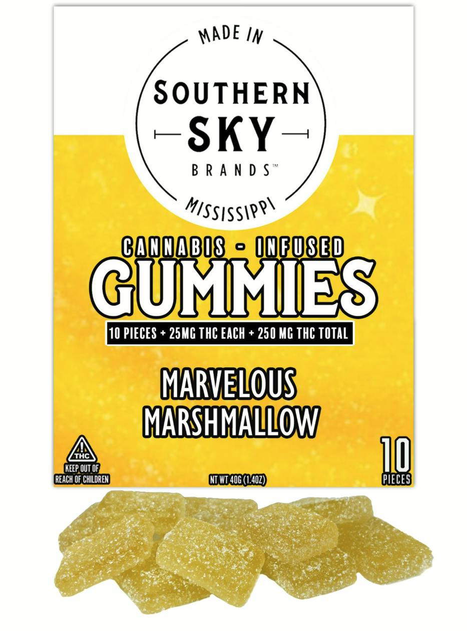 Southern Sky | Marvelous Marshmallow Gummies | 250mg | 10ct | 25mg/ea by Southern Sky Brands