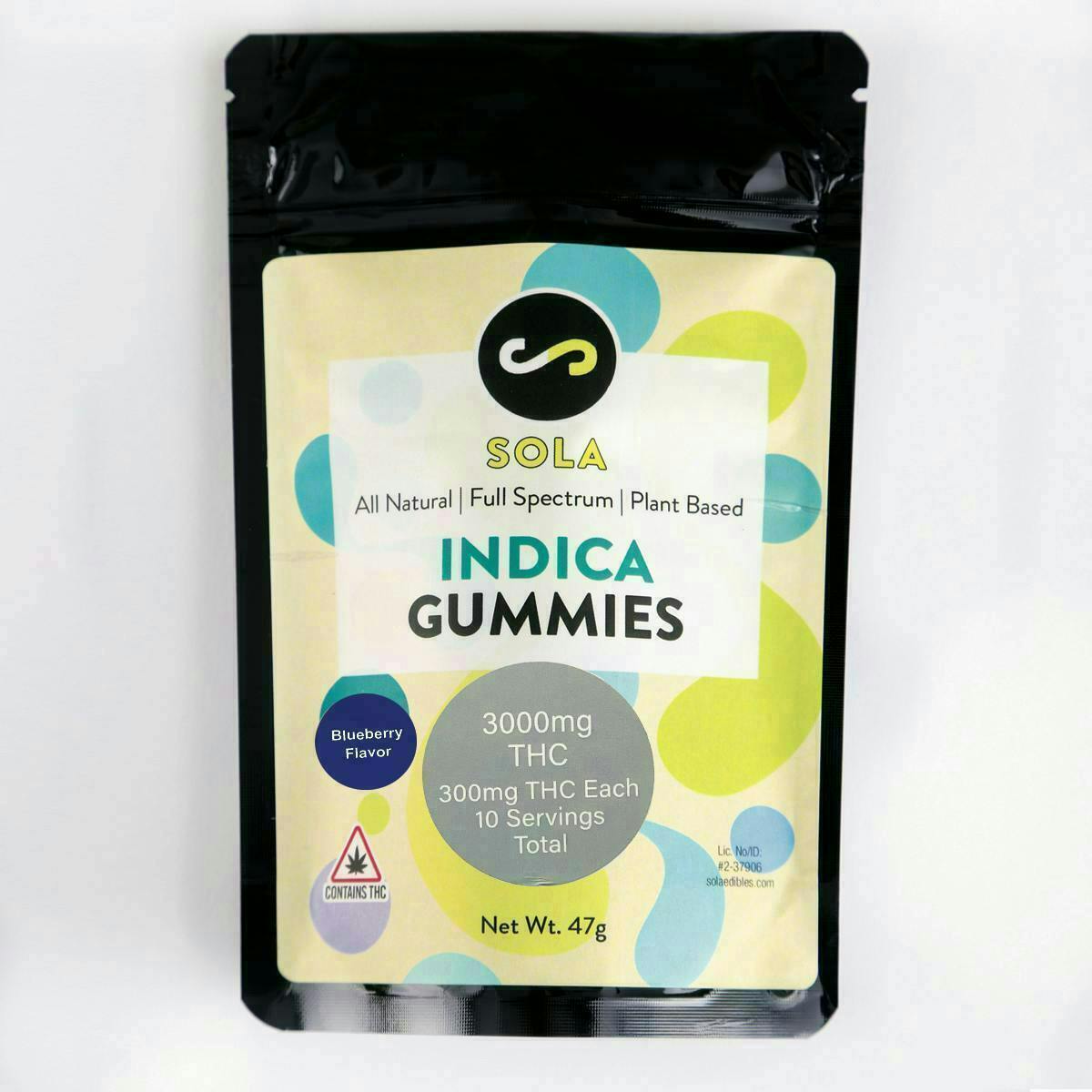 3000mg Indica Gummies - Fruit Punch Flavor (Sola Edibles) by Indico