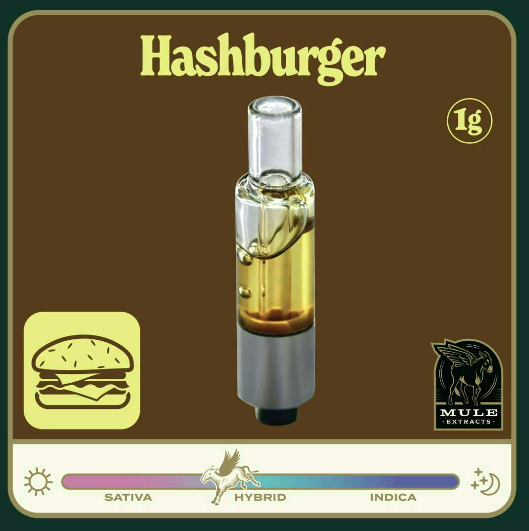 Mule Extracts: Hashburger - Live Resin Glass Cartridge - 1g
