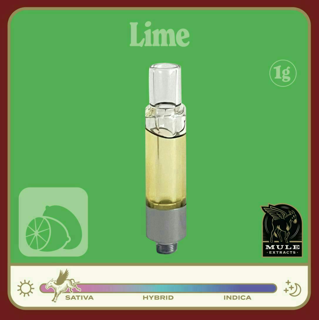 Mule Extracts: Lime - Live Resin Glass Cartridge - 1g