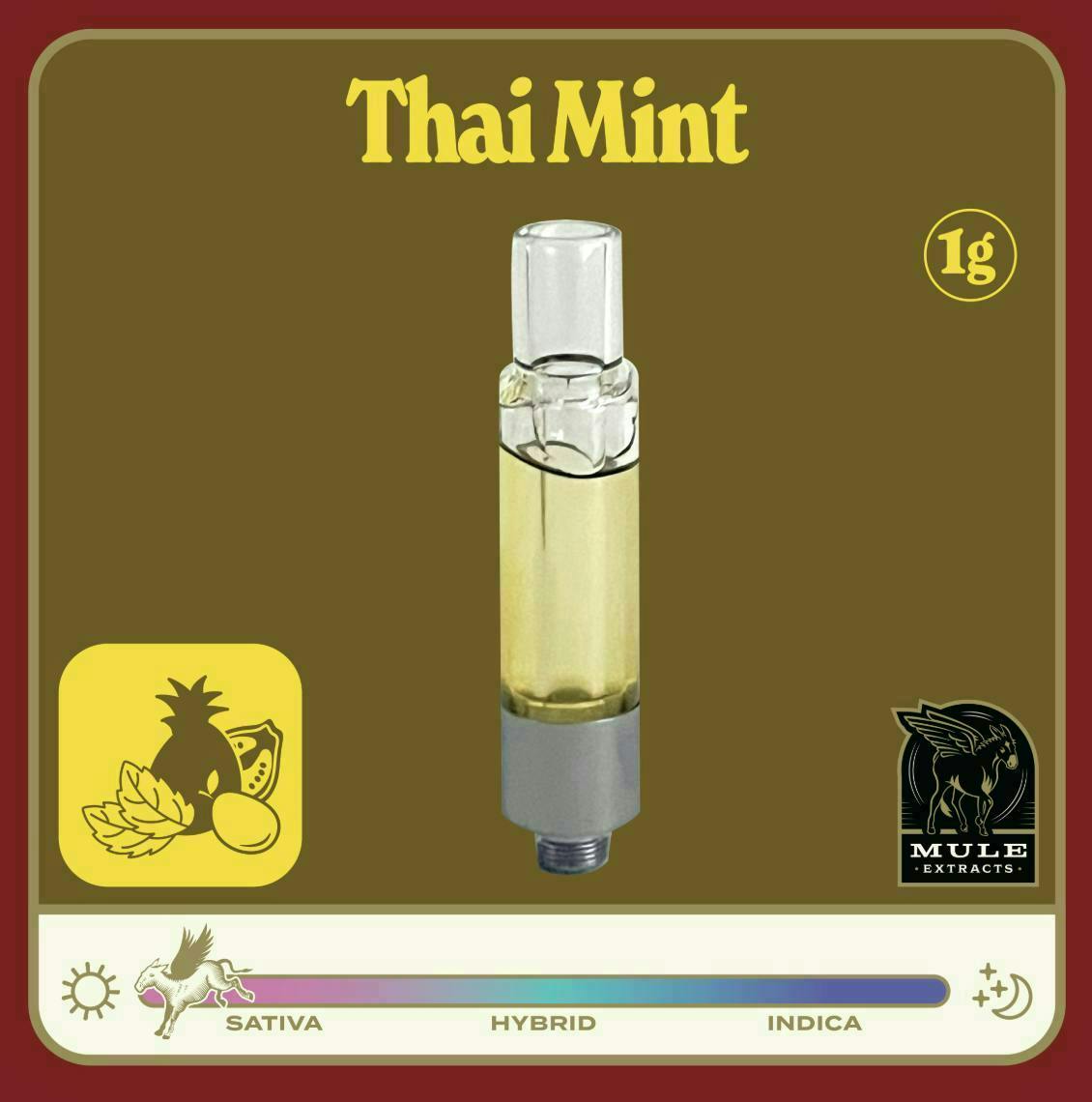 Thai Mint | Live Resin Glass Cartridge | 1g by Mule Extracts