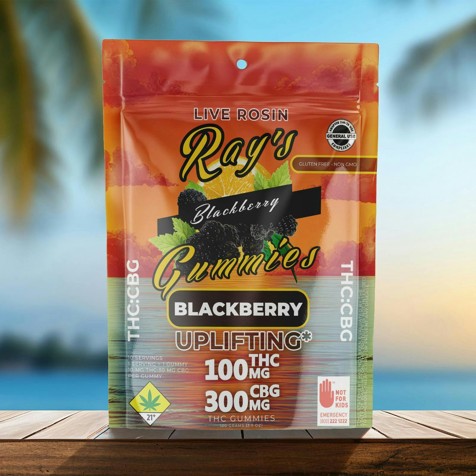 Blackberry Live Rosin Gummies | THC:CBG 1:3 | 10ct | 10mg/ea