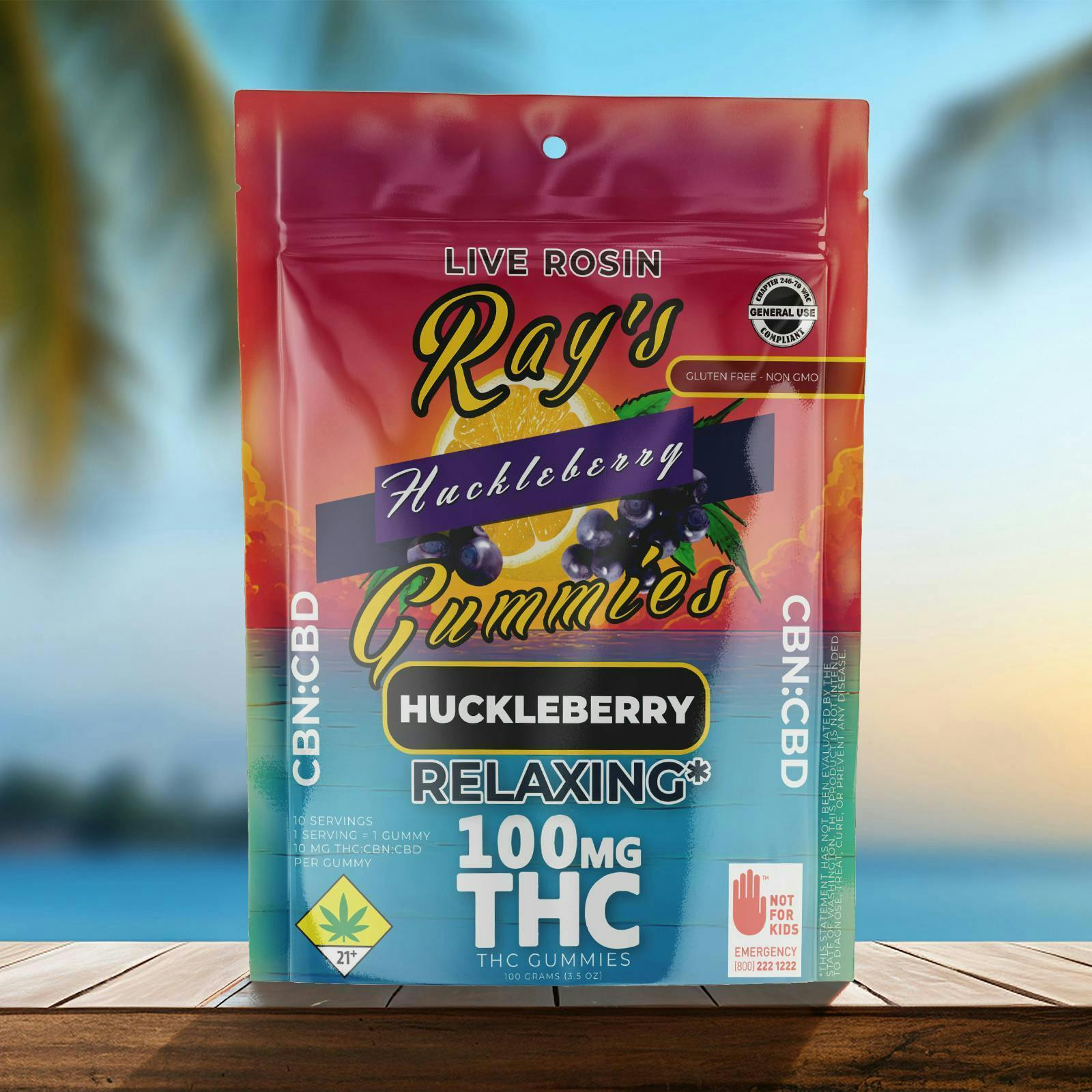 Huckleberry Live Rosin Gummies | THC:CBD:CBN 1:1:1 | 10ct | 10mg/ea