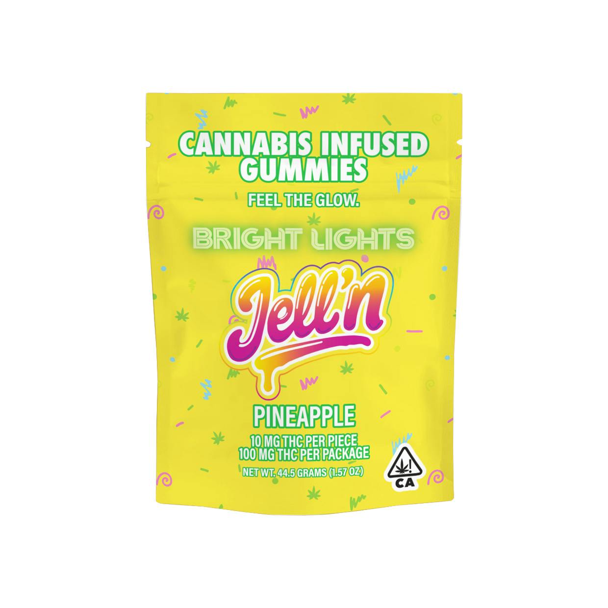 Bright Lights: Jell'n - Cannabis Infused Gummies - 100mg THC - 10pk - Pineapple