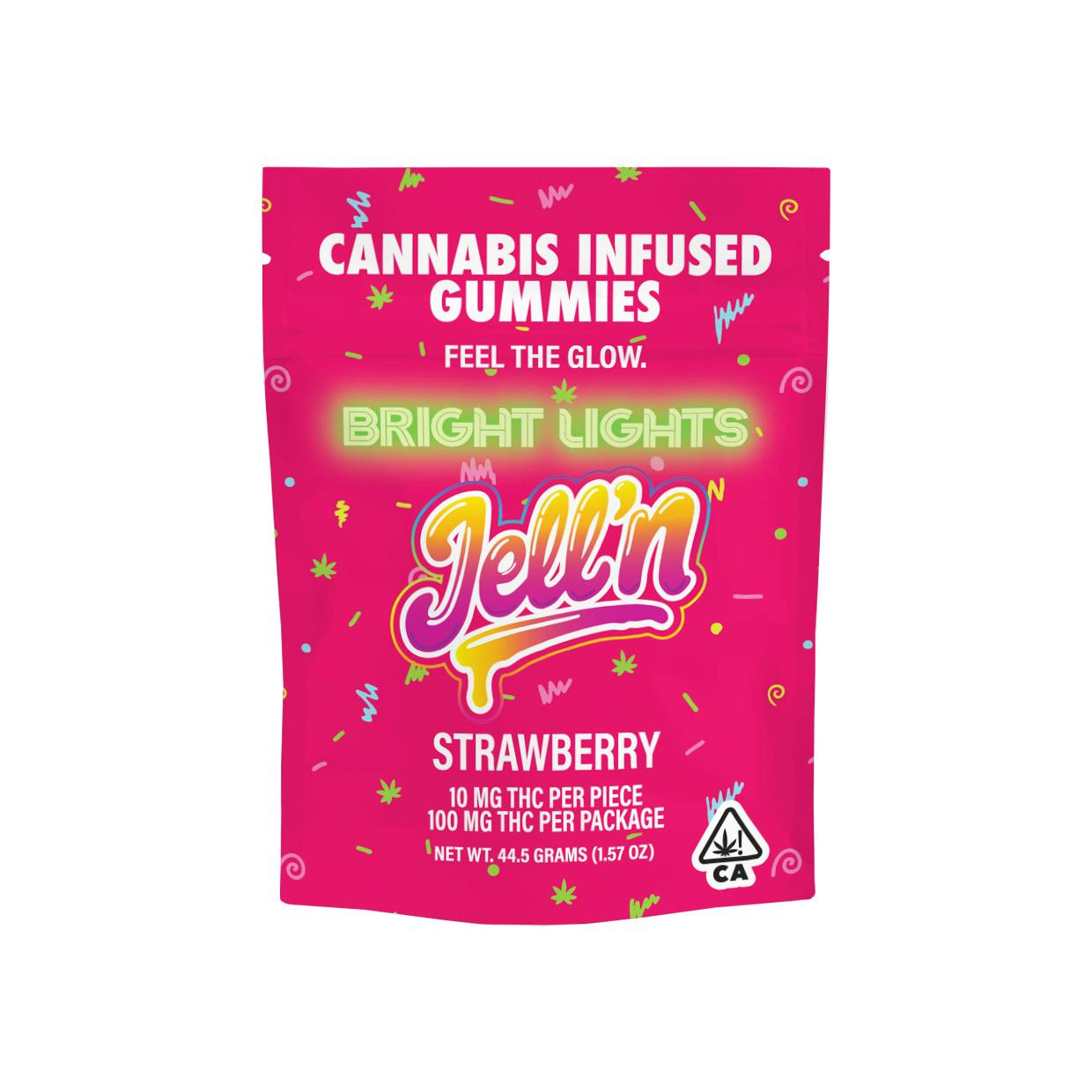 Bright Lights: Jell'n - Cannabis Infused Gummies - 100mg THC - 10pk - Strawberry