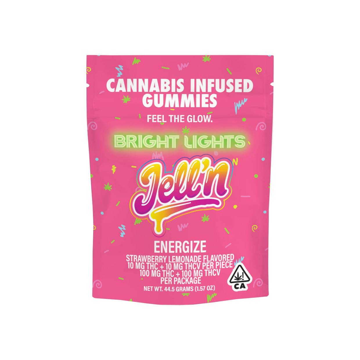 Bright Lights: Jell'n - Cannabis Infused Gummies - 100mg THC/THCV - 10pk - Energize