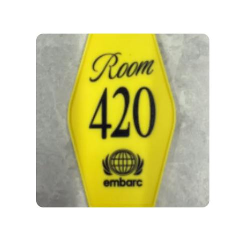 Motel Keychain Room 420 Yellow One Size