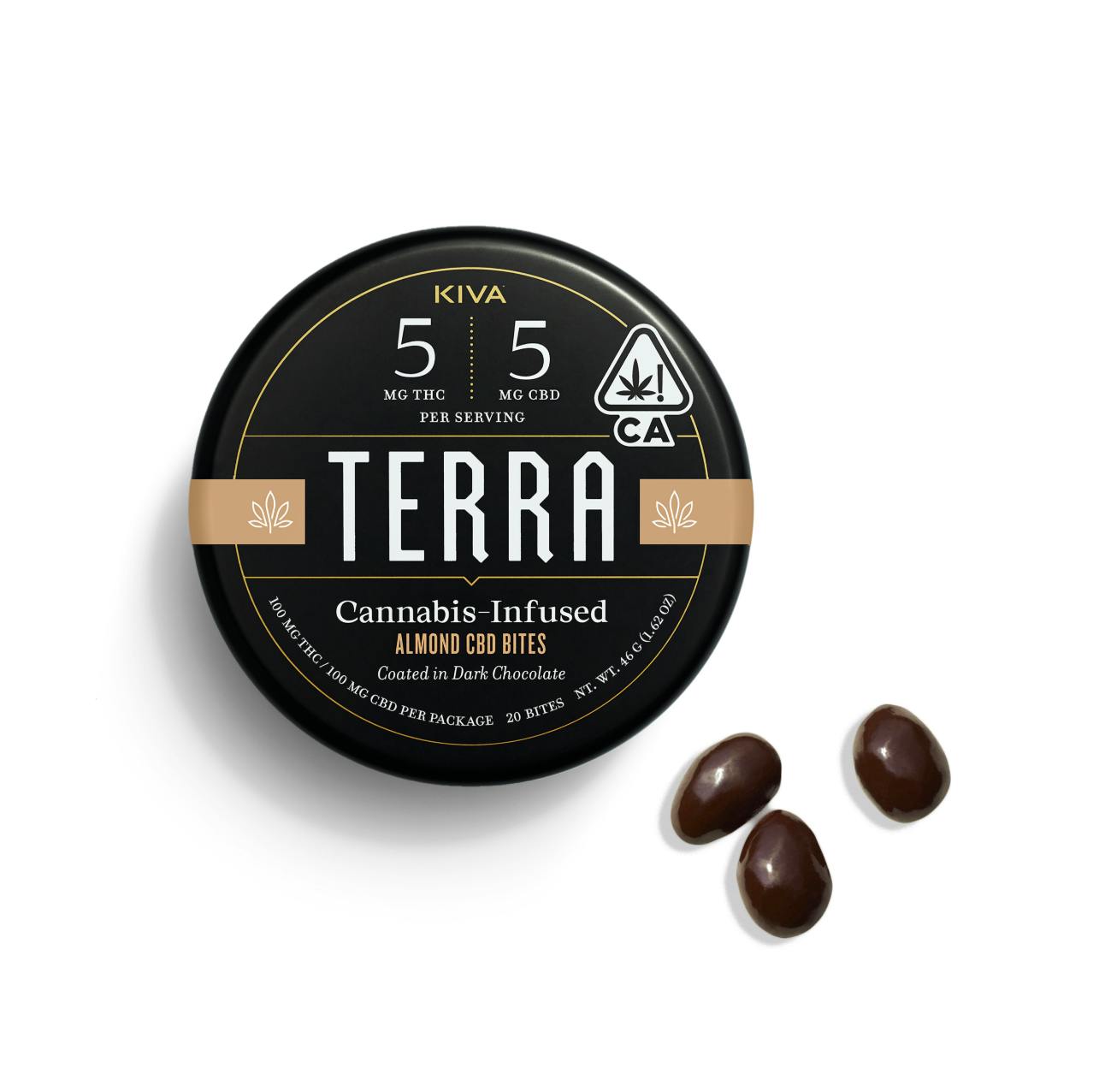 Terra | Dark Chocolate Almond | THC:CBD 5:5 | 100mg | 20ct | 5mg/ea