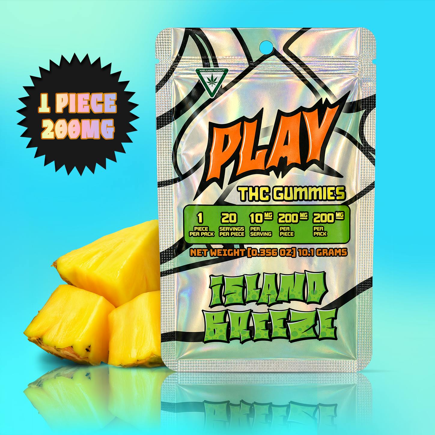 Play | Island Breeze | 200mg | Single Gummy at Higher Love Cannabis Dispensary Munising
