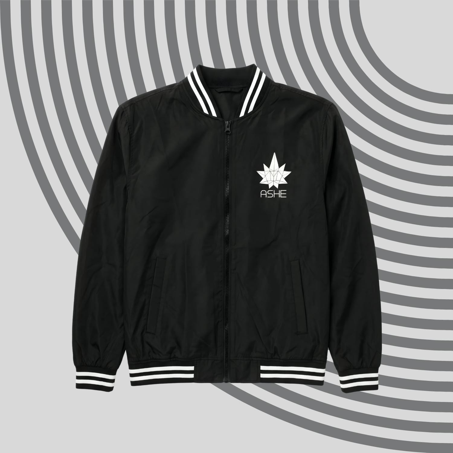 ASHE Bomber Windbreaker (Black & White)