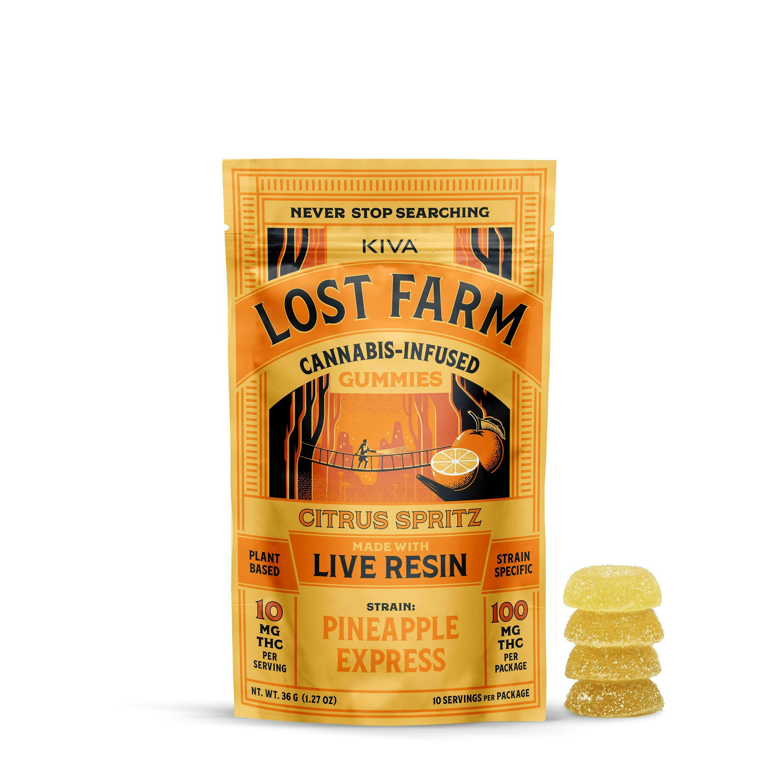 Citrus 'Pineapple Express' Live Resin Gummies | 100mg | 10ct | 10mg/ea