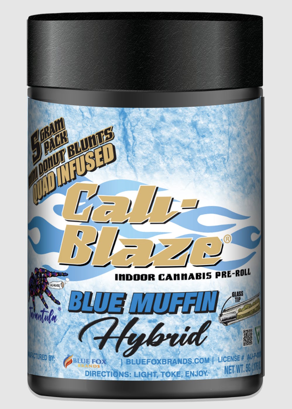 Cali-Blaze | Blue Muffin | Tarantula Donut Infused Blunts | 1g each | 5pk by Cali-Blaze