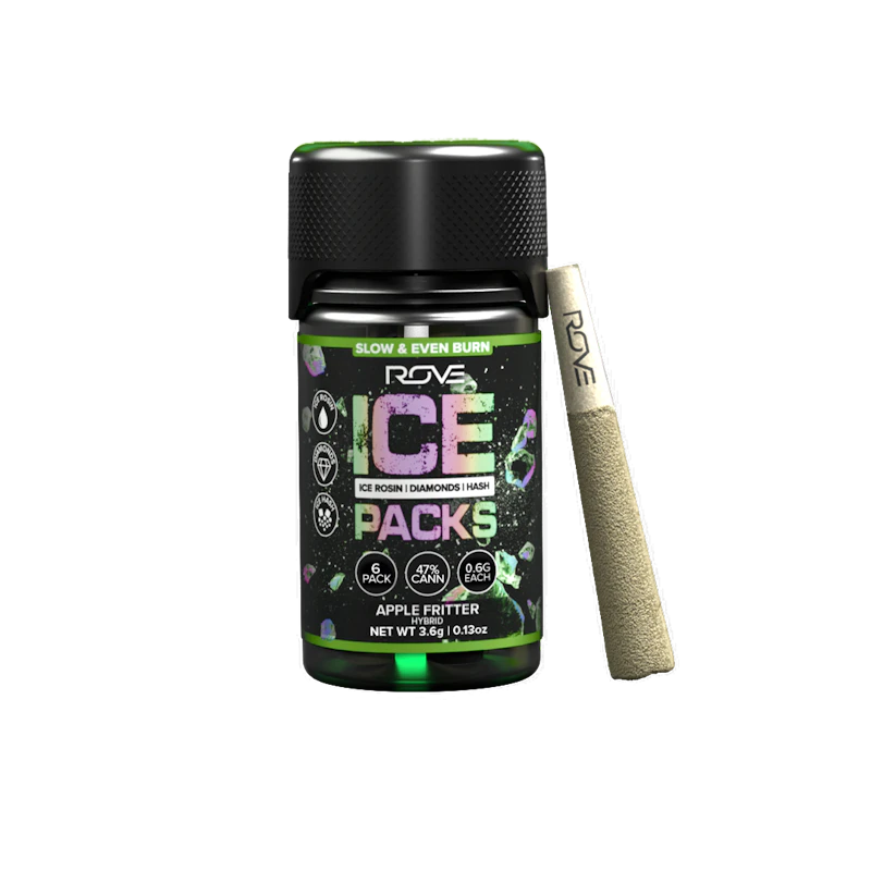 Rove Apple Fritter · Infused Ice Packs (Rosin, Hash, and Diamonds) · 6x 0.6g, Infused Pre-Rolls