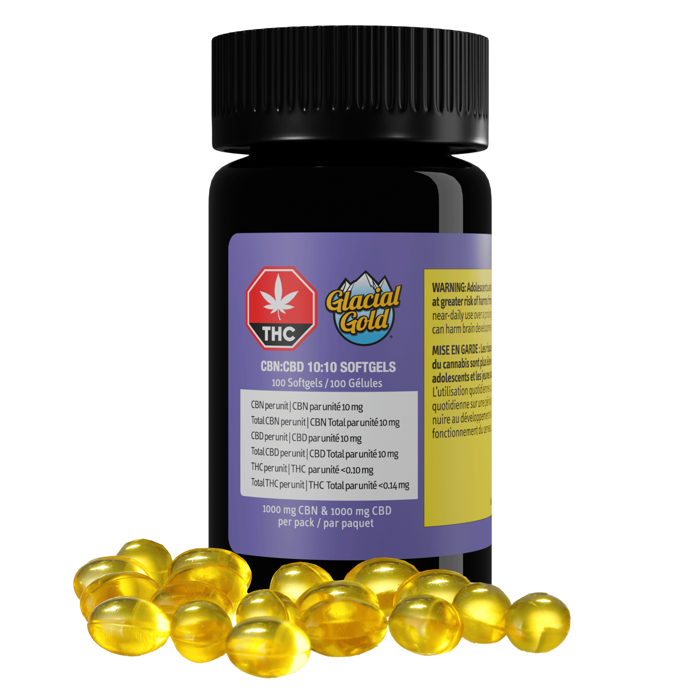 CBN:CBD 10:10 Softgels | 100-pack (1000mg CBN & 1000mg CBD)