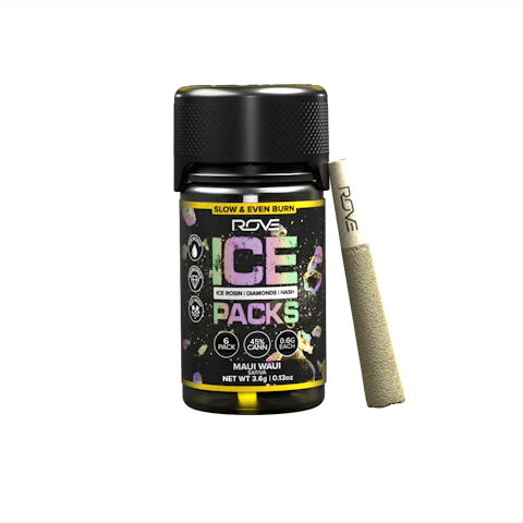 Rove Maui Waui · Infused Ice Packs (Rosin, Hash, and Diamonds) · 6x 0.6g, Infused Pre-Rolls
