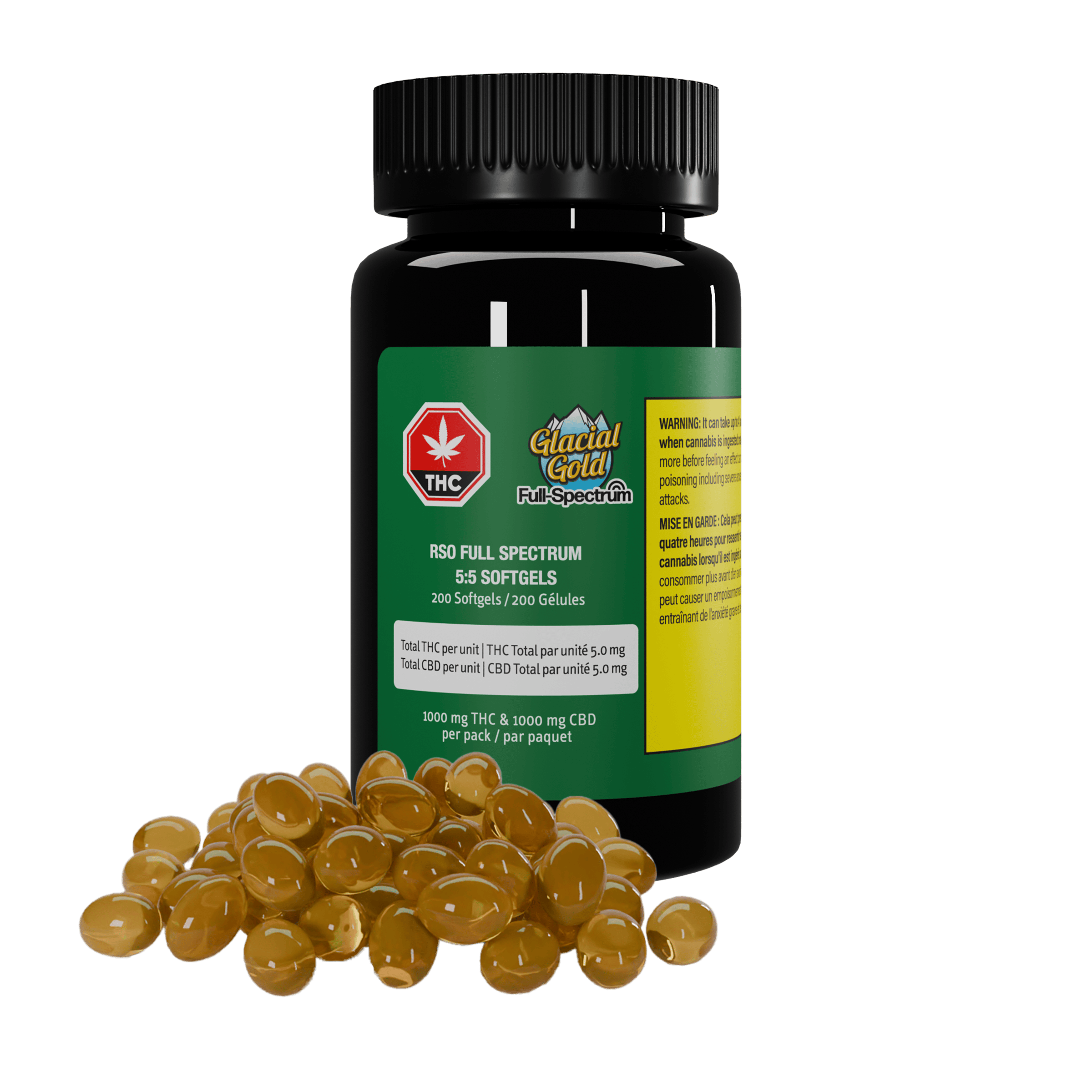 RSO Full Spectrum 5:5 Softgels | 200-pack (1000mg THC & 1000mg CBD)