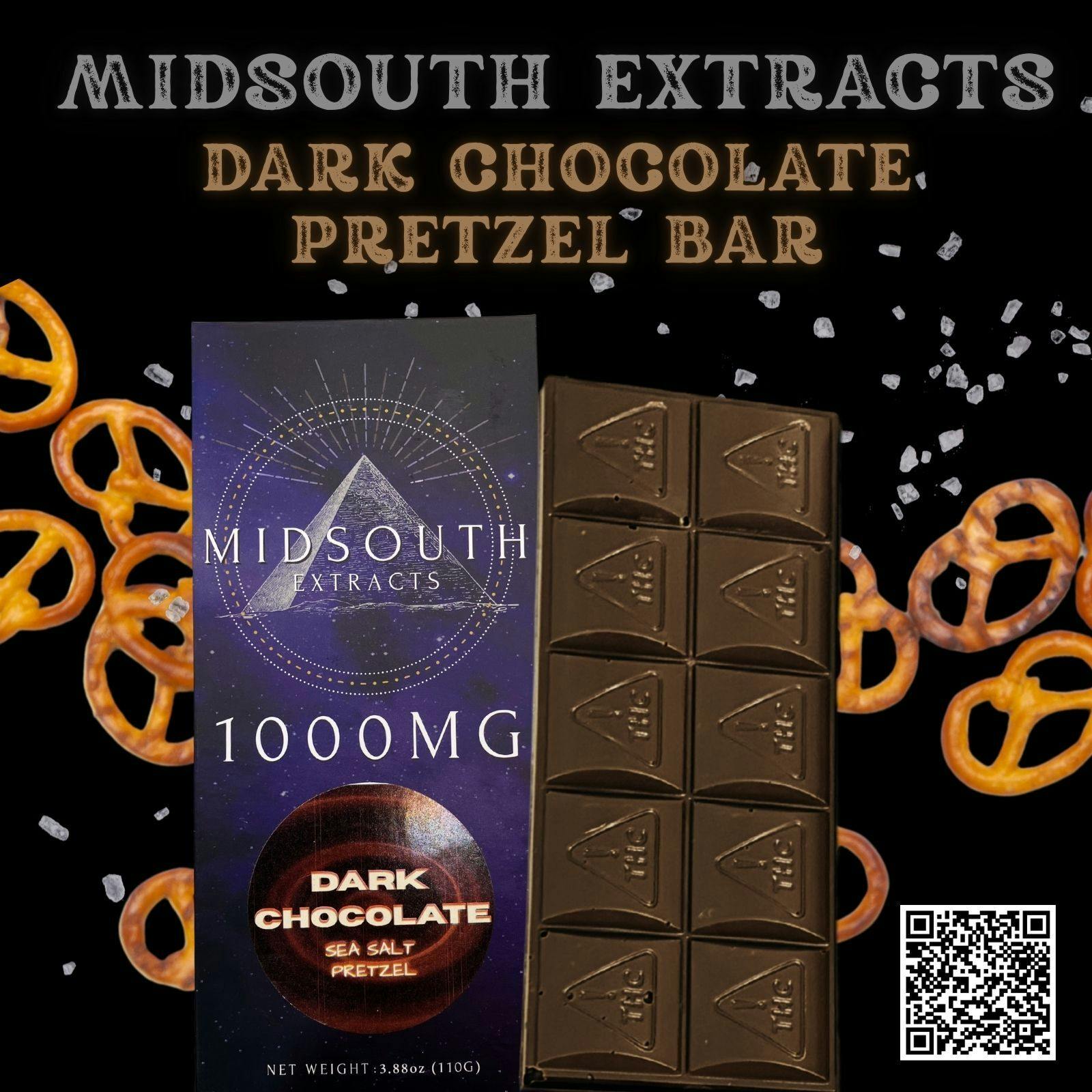 Chocolate Bar - 1000mg - Dark Chocolate - Sea Salt Pretzel by MidSouth Extracts