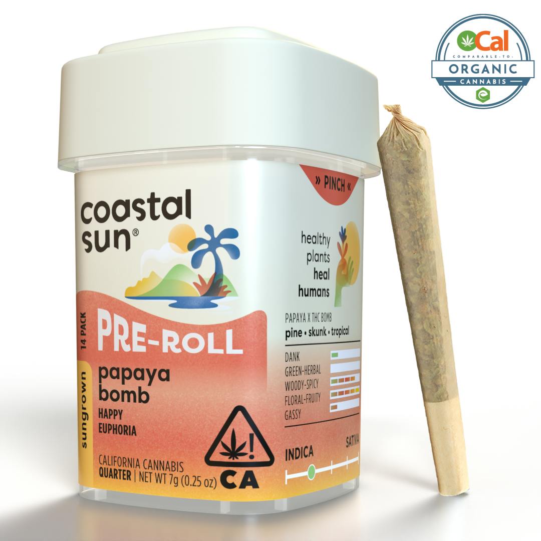 Papaya Bomb Sungrown 0.5g Pre-Roll 14pk 7g by Coastal Sun