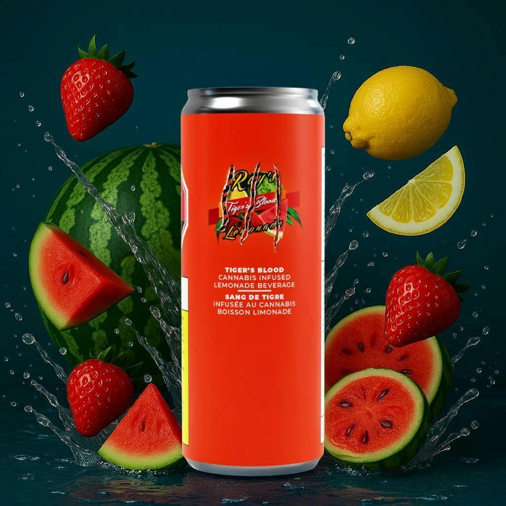 Ray's Lemonade | Tiger's Blood | Carbonated | THC:CBD 10:10mg | 12 fl oz