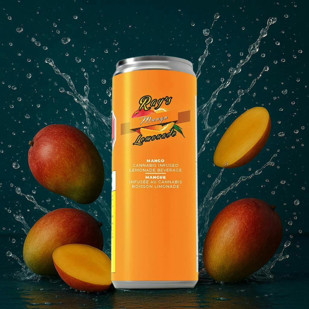 Ray's Lemonade | Mango | Carbonated | THC:CBD 10:20mg | 12 fl oz
