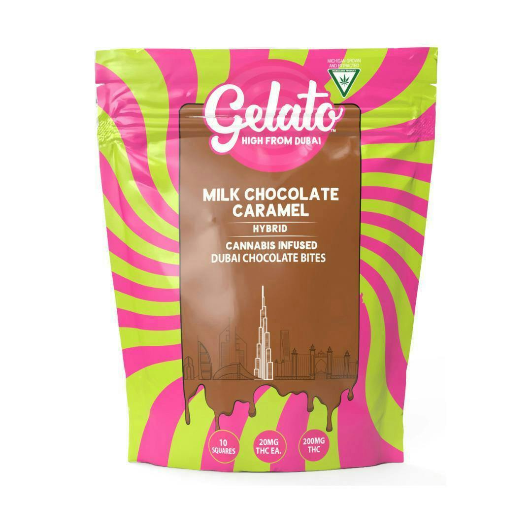Gelato | Dubai Milk Chocolate Caramel Bites | 200mg | 10pk | 20mg/ea by Gelato