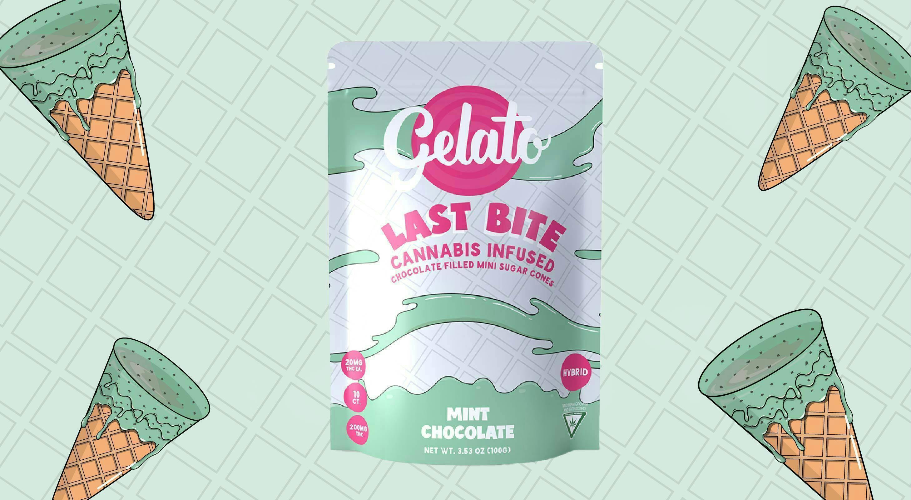 Gelato | Mint Chocolate Mini Cones | 200mg | 10pk | 20mg/ea