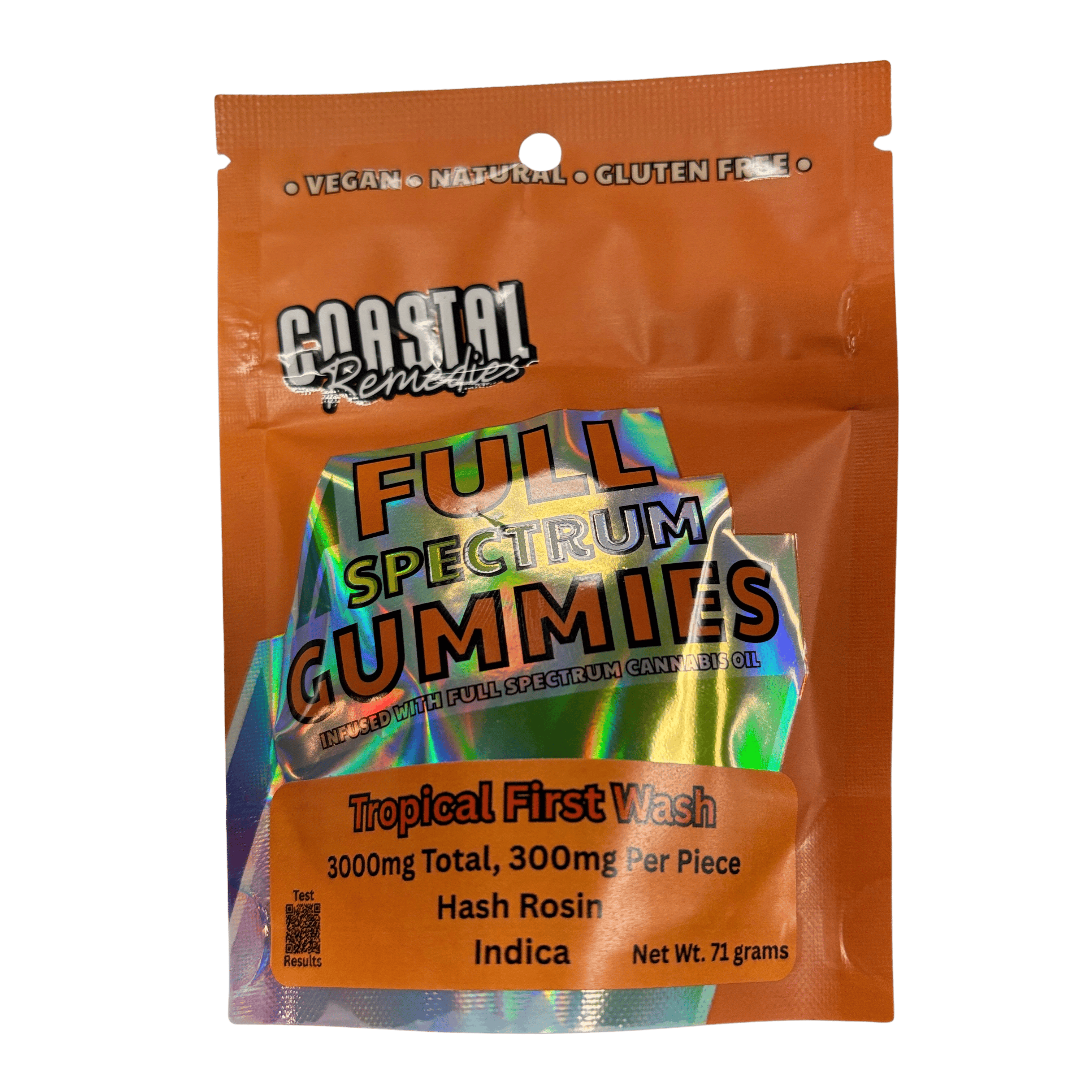 3000mg Tropical First Wash | Indica | Hash Rosin Gummies | Coastal Remedies by Coastal Remedies