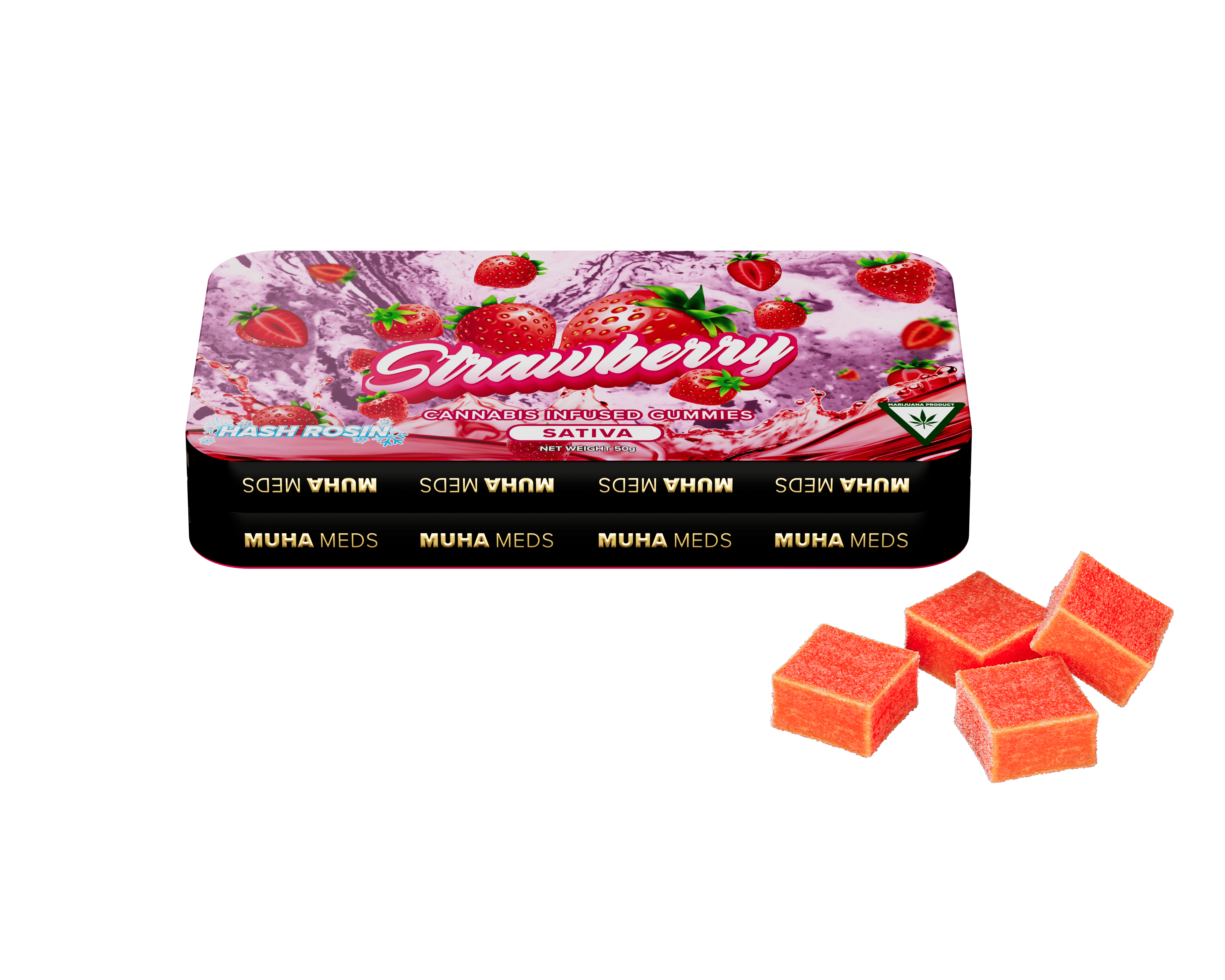 Muha Meds | Strawberry Gummies | 200mg | 10ct | 20mg/ea by Muha Meds