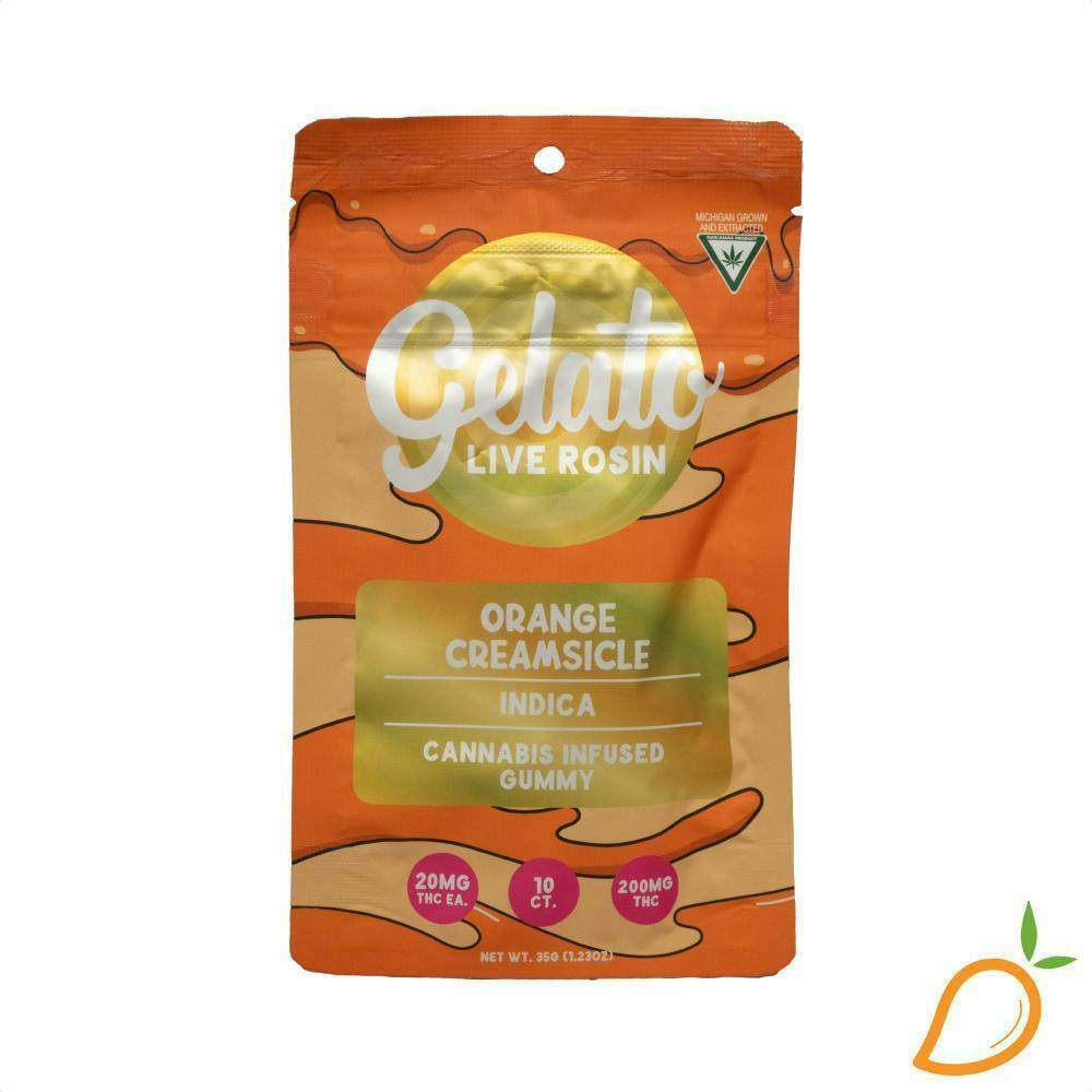 Gelato | Orange Creamsicle Gummies | 200mg | 10ct | 20mg/ea by Gelato