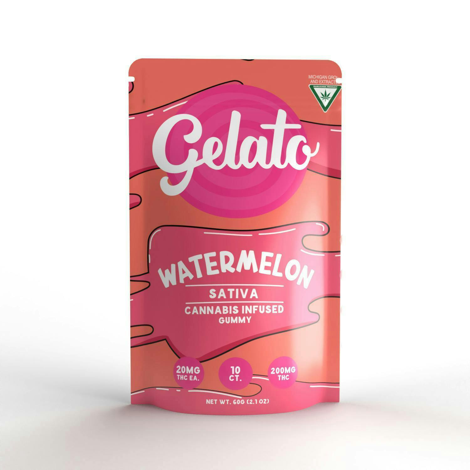 Gelato | Watermelon Gummies | 200mg | 10pk | 20mg/ea