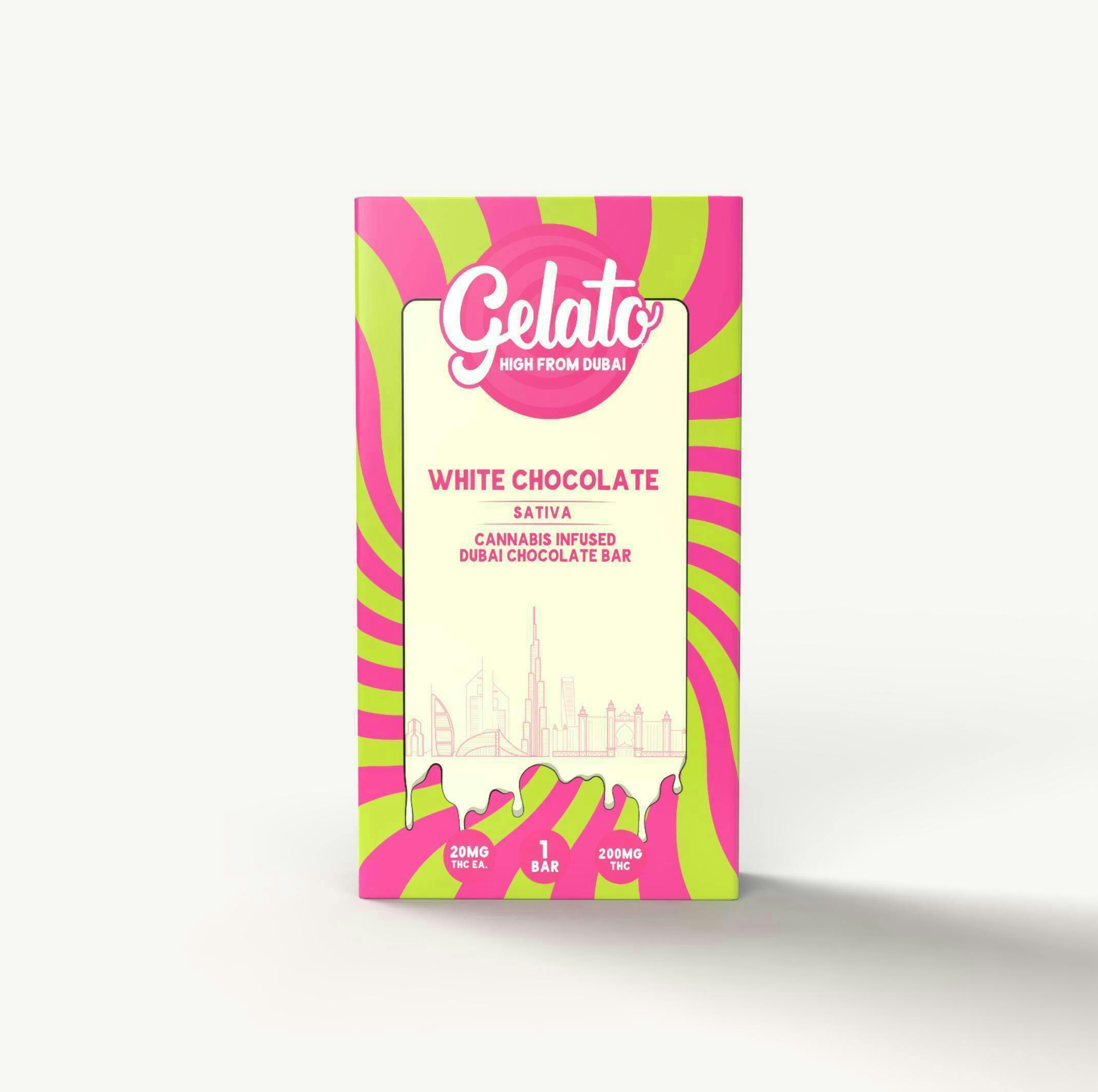 Gelato | White Chocolate Dubai Bar | 200mg | 10ct | 20mg/ea by Gelato