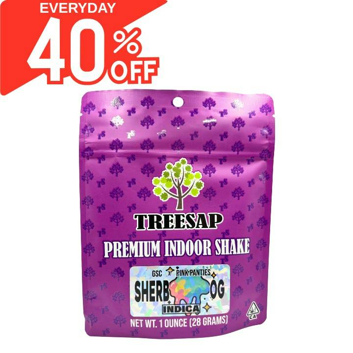 Treesap - Premium Indoor Shake Ounce - Sherbet OG - Indica 28g at Leaf Society Salton City