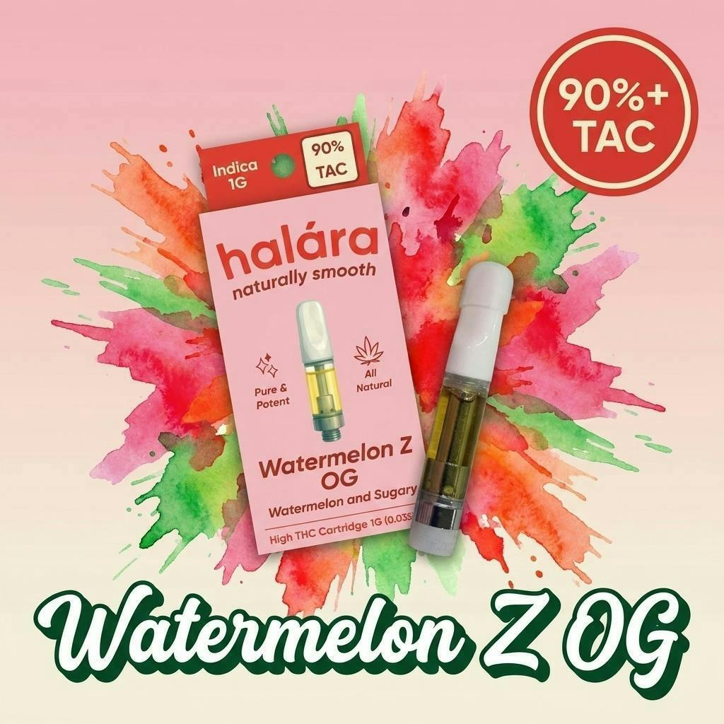 Halara | Watermelon Z OG | High THC Cartridge | 1g at Union Chill Cannabis Corning Dispensary