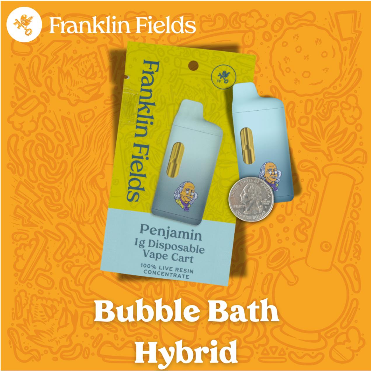 Franklin Fields Penjamin Bubble Bath 1G Live Resin Disposable Vape