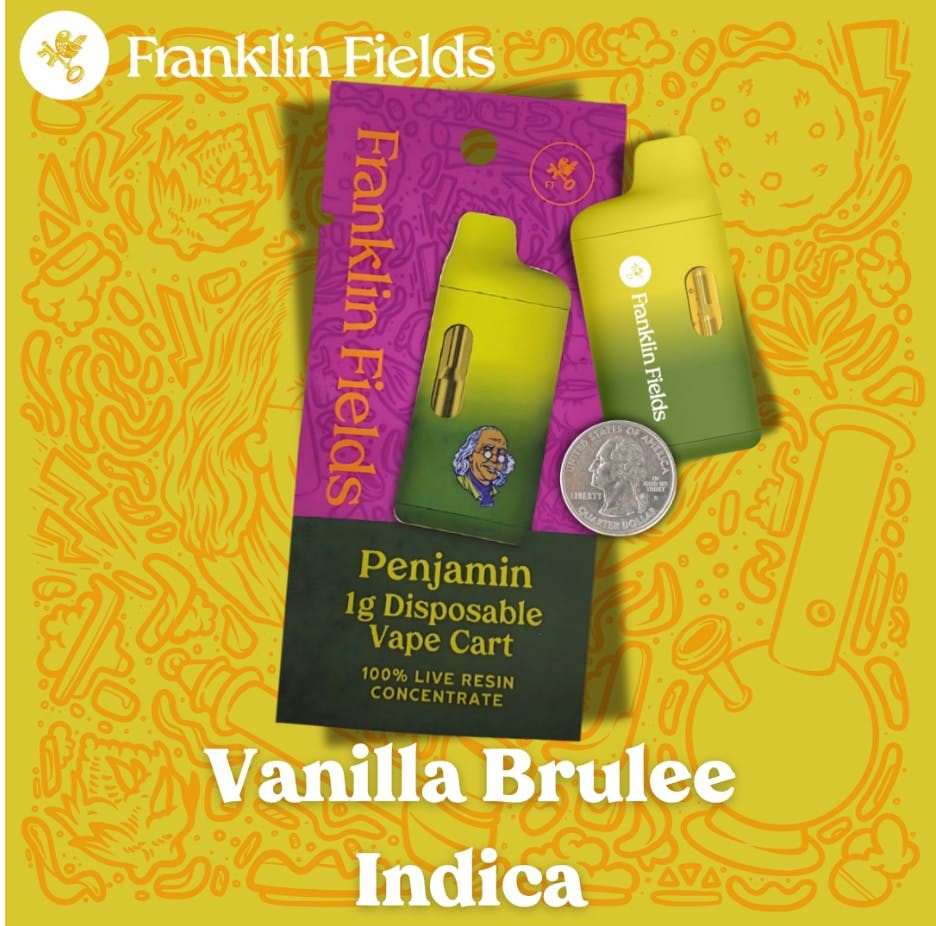 FF LIVE RESIN VAPE CART INDICA VANILLA BRULEE 1G by Franklin Fields