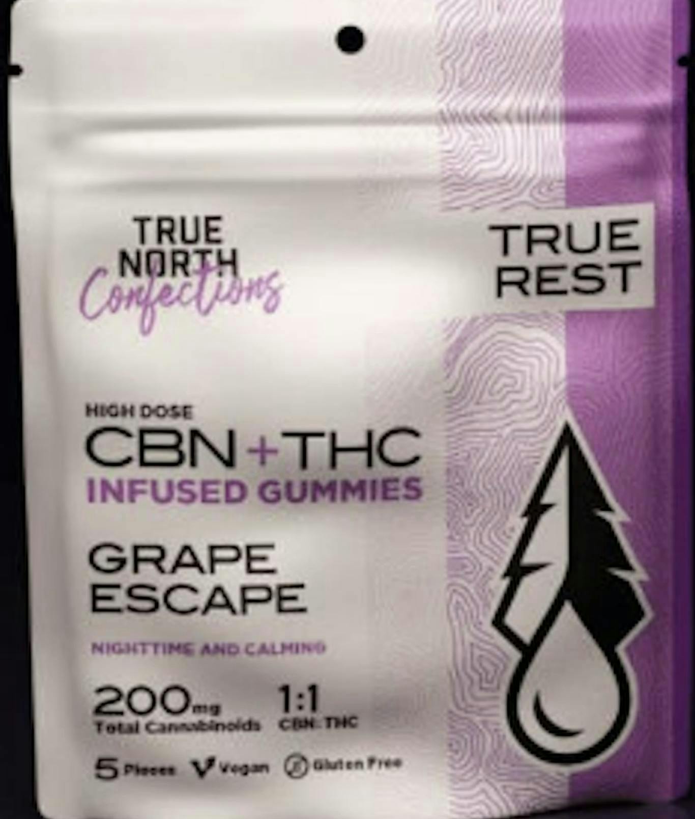 True North | Grape Escape CBN:THC 1:1 Gummies | 100mg | 5ct | 20mg/ea by True North Collective MI