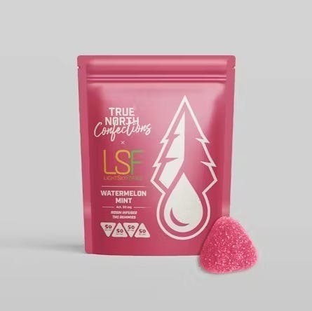 True North x LSF | Watermelon Mint Rosin Gummies | 200mg | 4ct | 50mg/ea by True North Collective MI