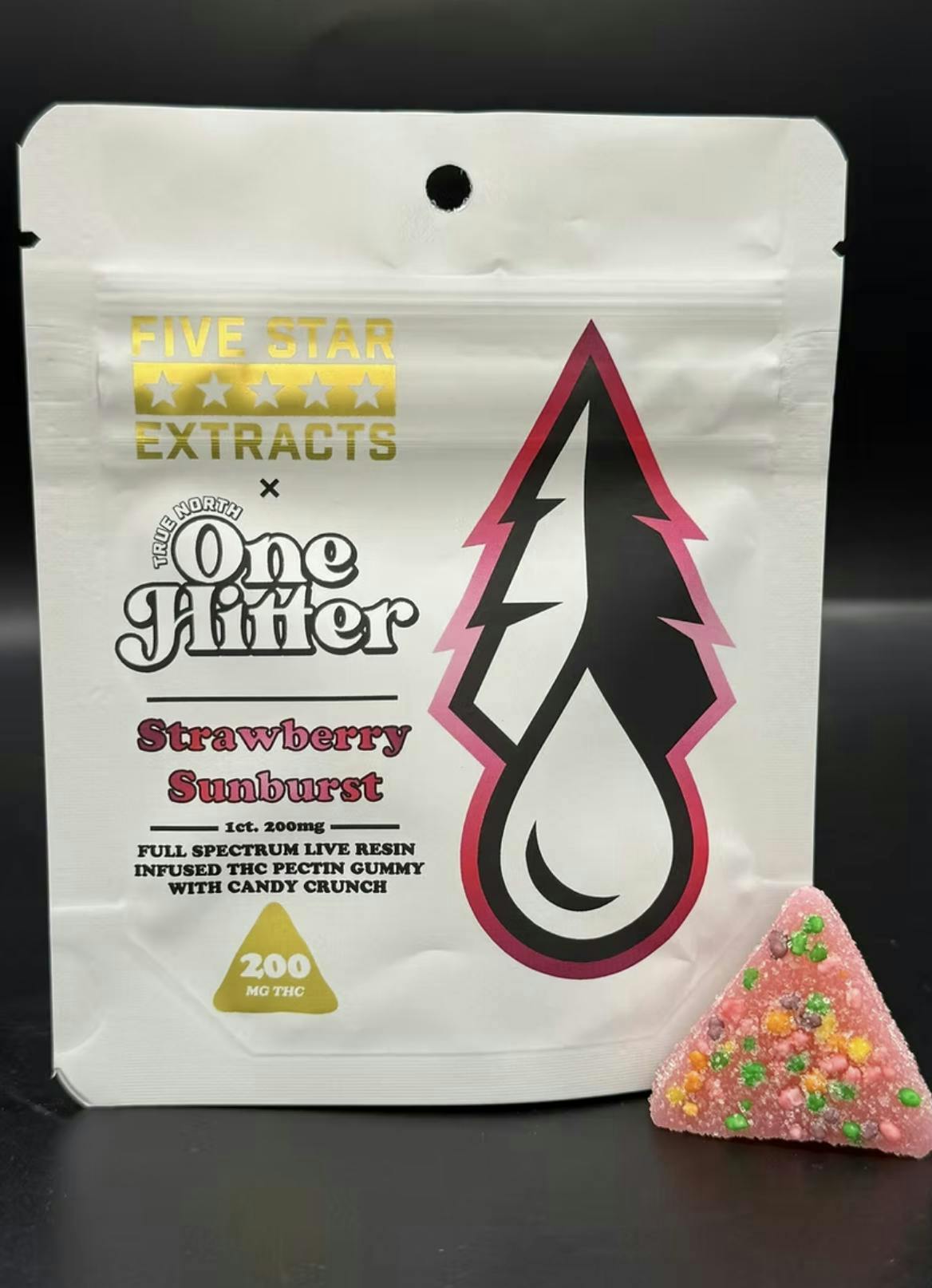 True North | One Hitter | Strawberry Sunburst Live Gummies | 200mg | Single by True North Collective MI