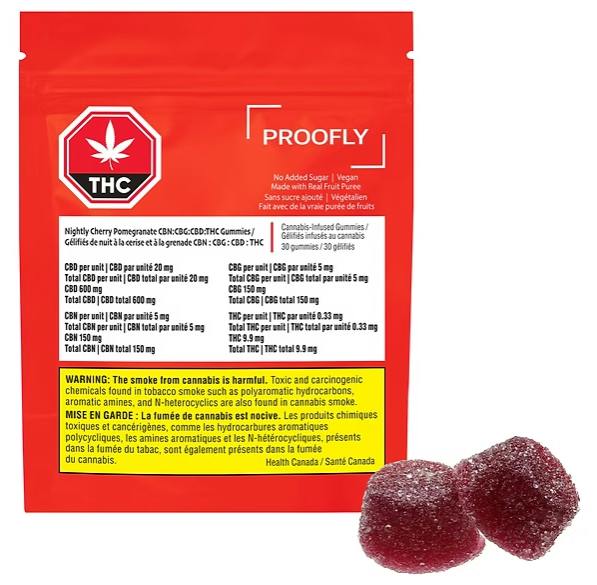 PROOFLY Nightly CBN:CBG:CBD:CBC Gummies | Gummies | 30pk | 9mg/ea