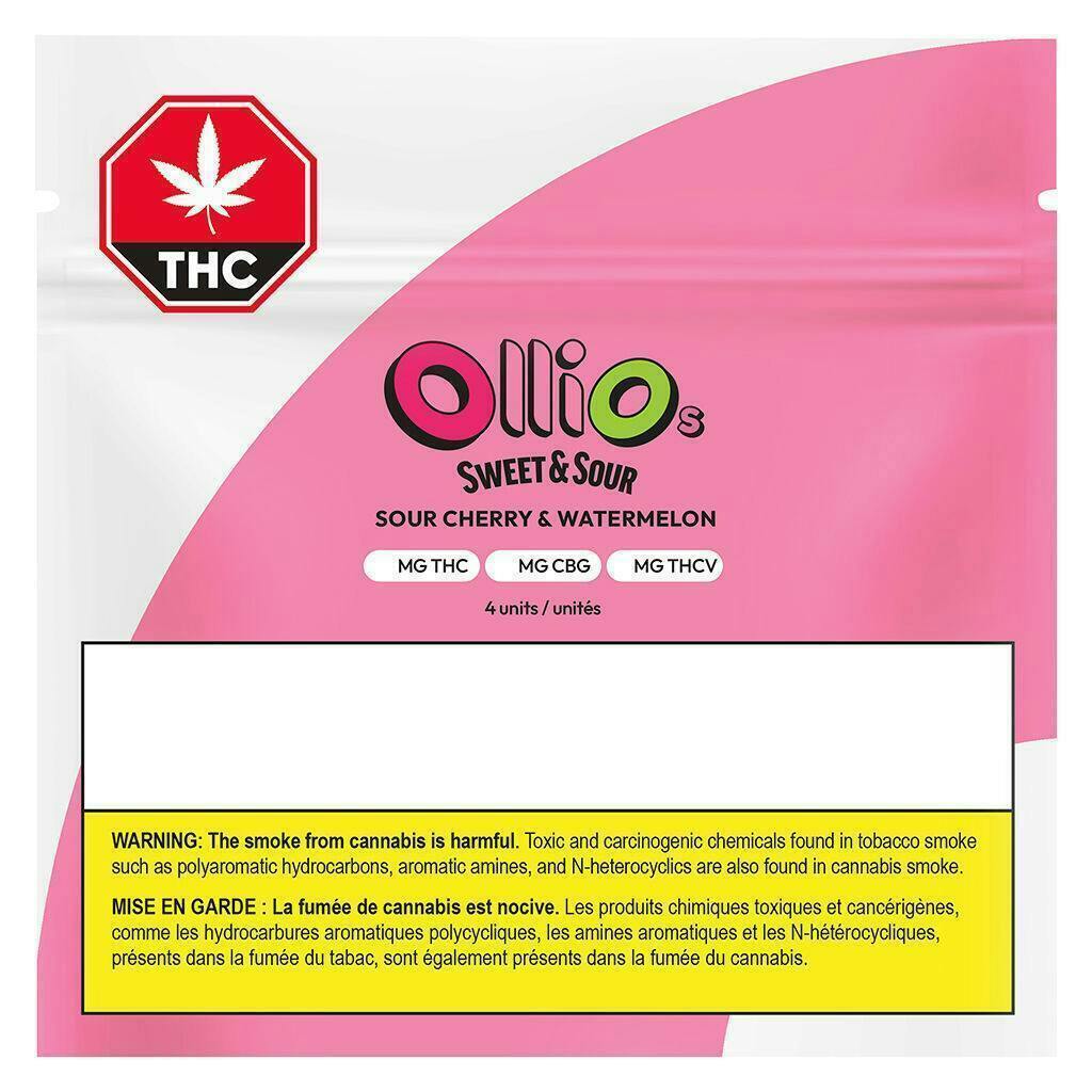 Olli - Olli O's Sour Cherry & Watermelon THC/CBG/THCV | Gummies | 4pk | 2.5