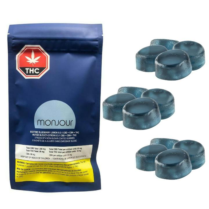 Bedtime Blueberry Lemon | 8:3:1 CBD:CBN:THC | Gummies | 12ct | 20mg CBD/ea