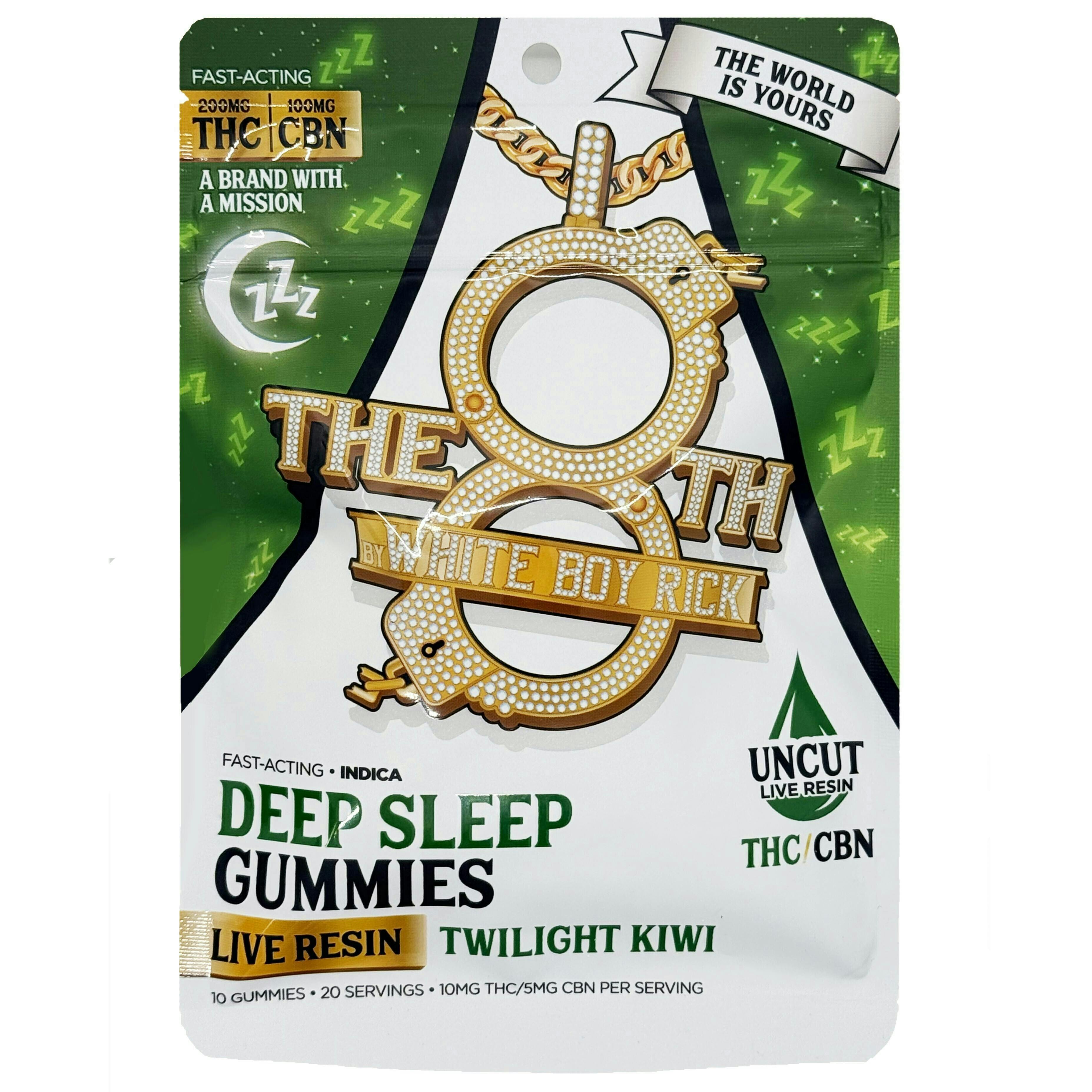Twilight Kiwi THC:CBN 2:1 Gummies | 200mg | 10ct | 20mg/ea